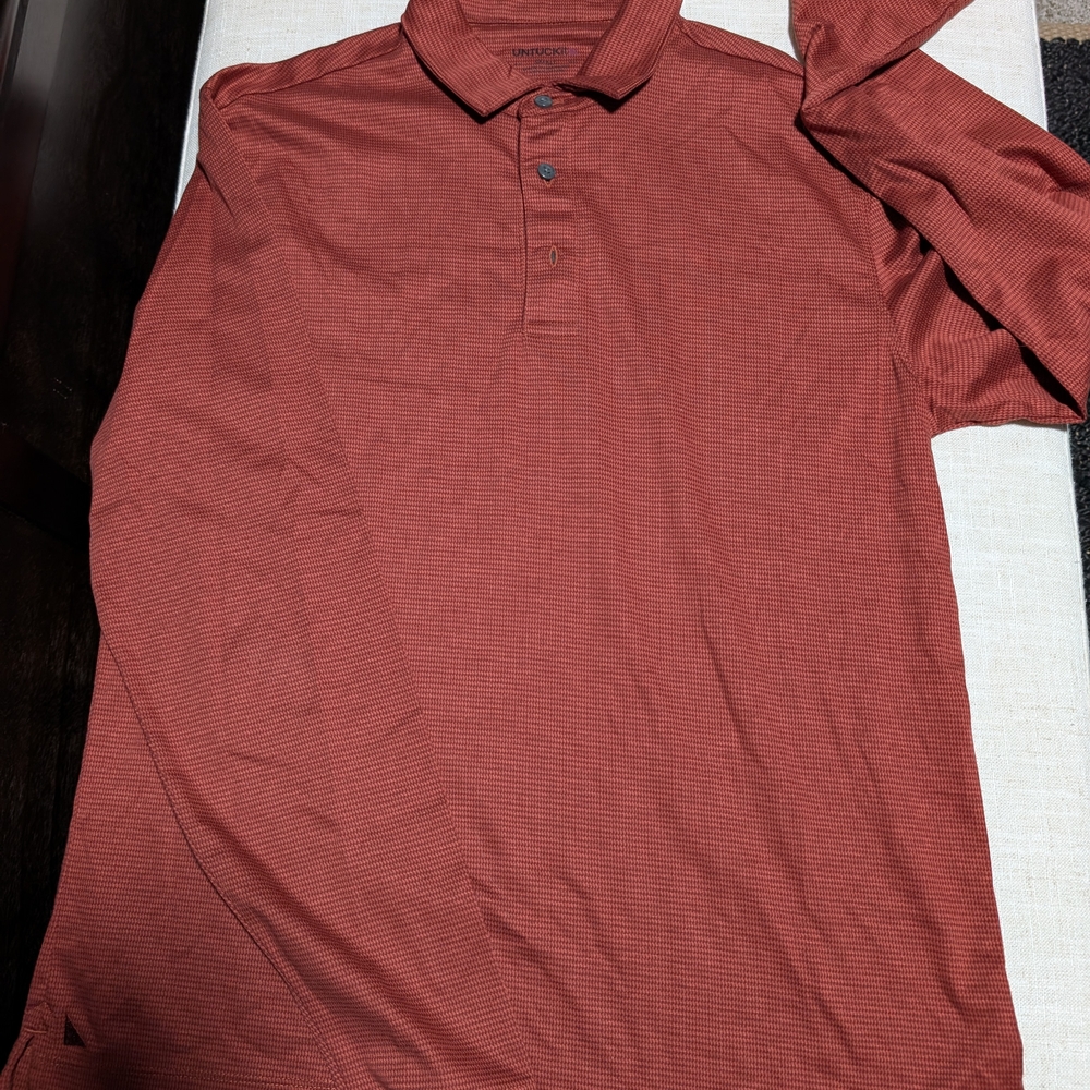 Men's UNTUCKit Rich Red Jacquard Shirt